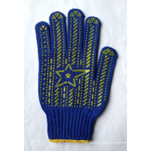 2015 Baumwolle punktierte Handschuhe China PVC Handschuhe Baumwolle Arbeit punktiert Handschuh